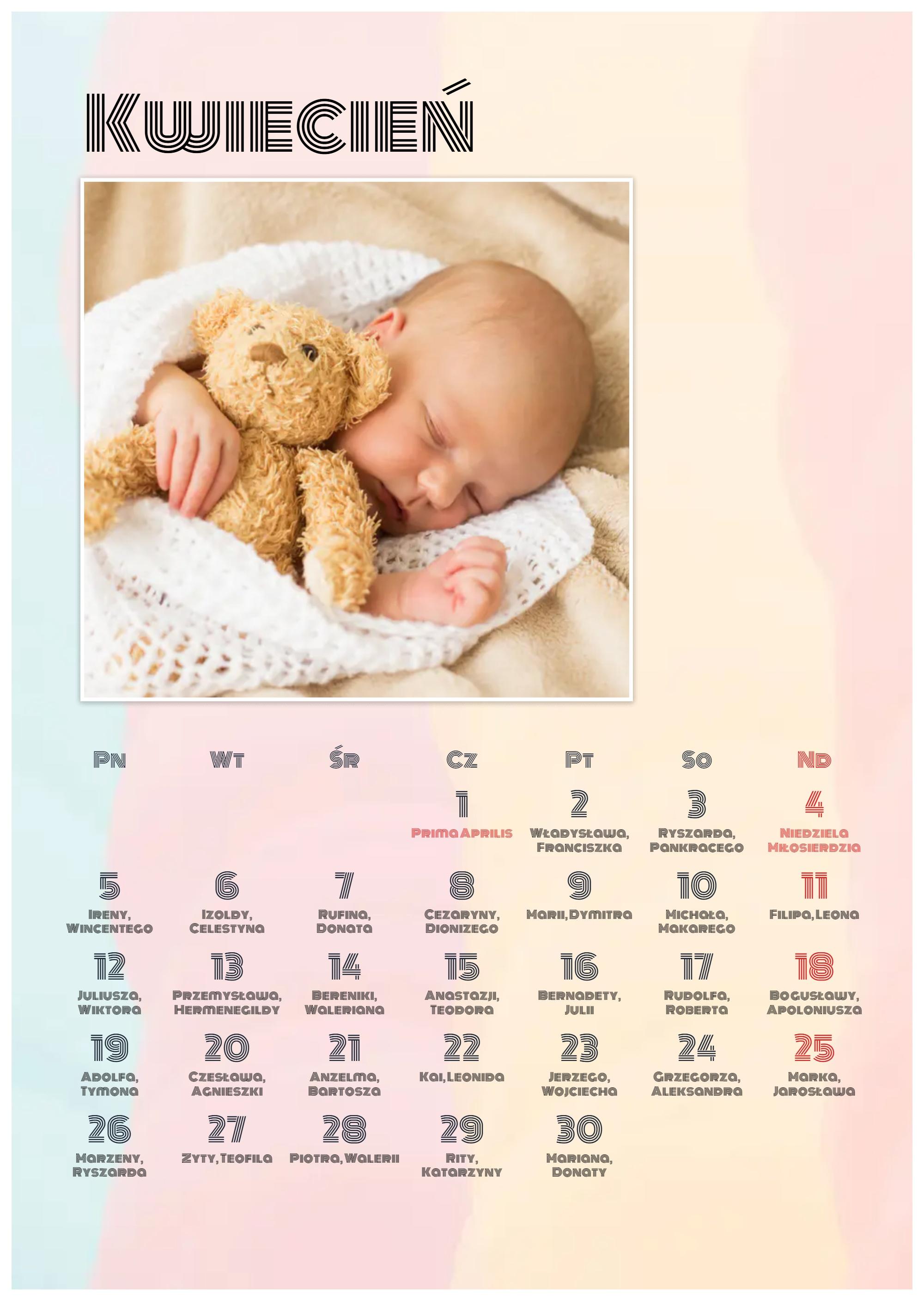 Photo calendar Kids
