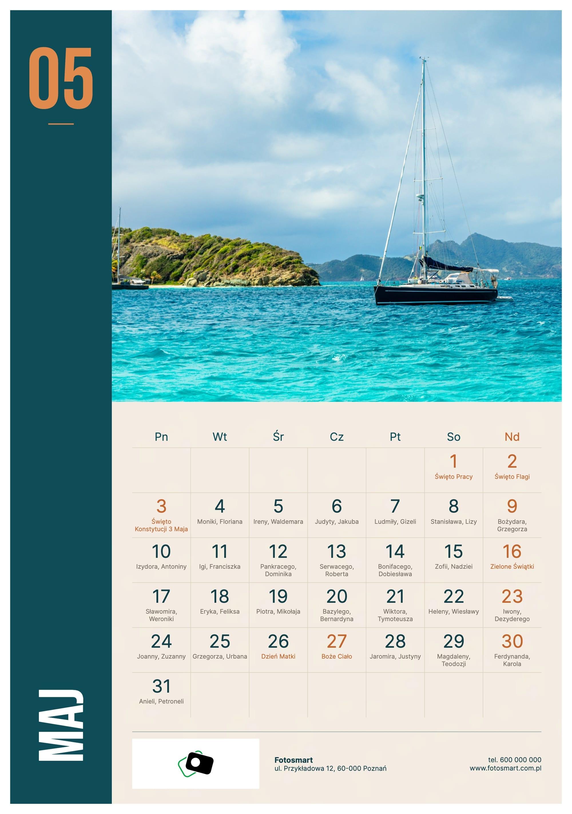 Photo calendar Business Side Panel