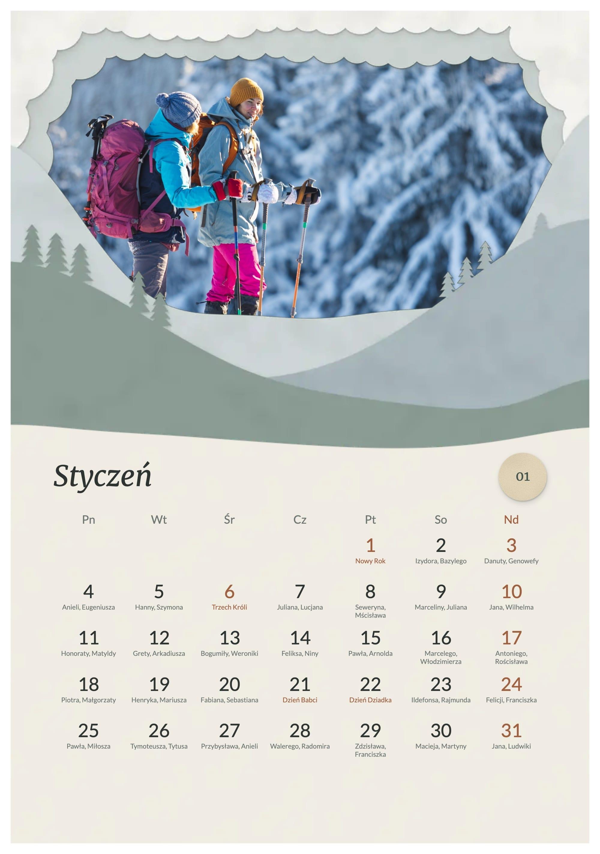 Photo calendar Paper Layers