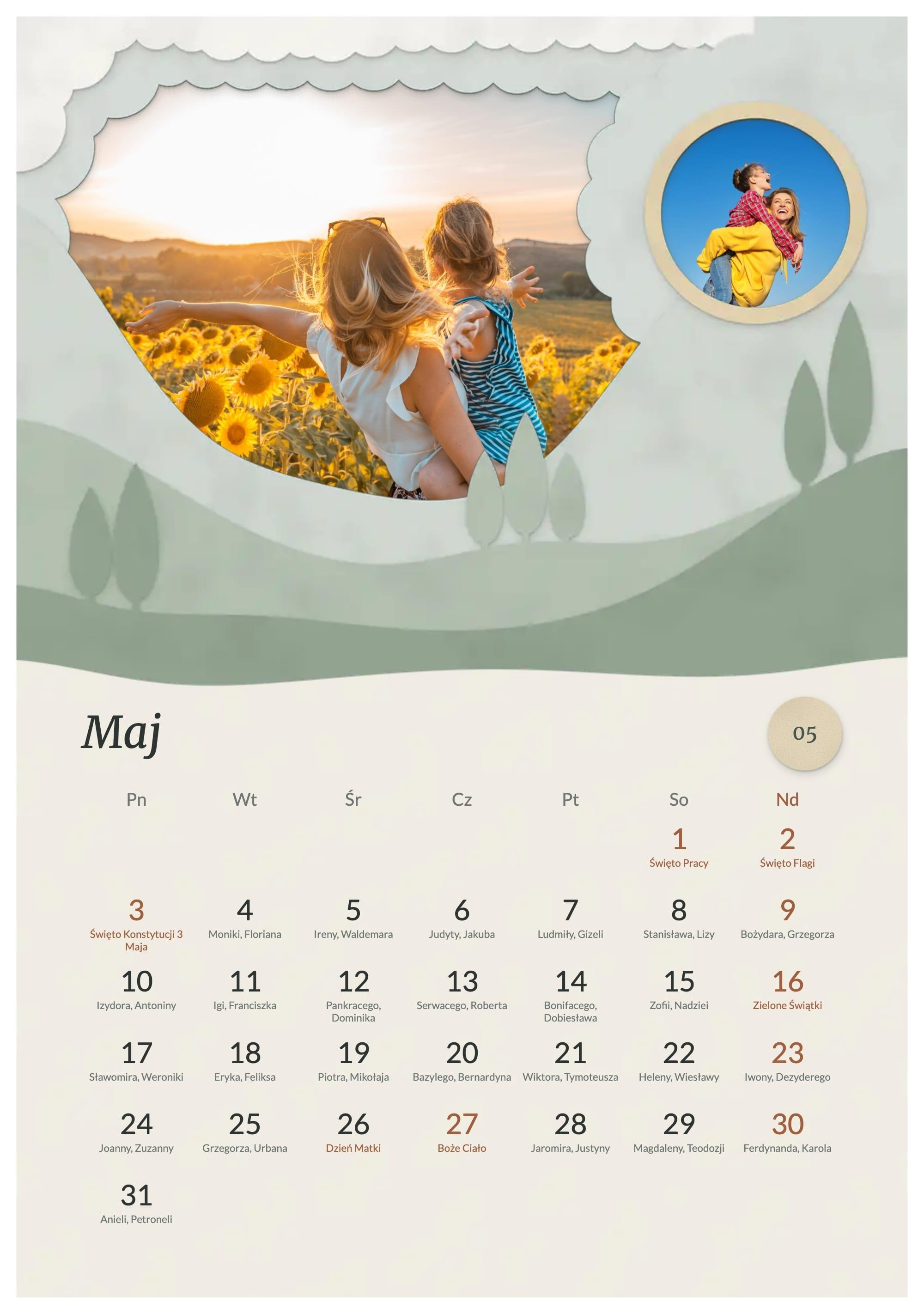 Photo calendar Paper Layers