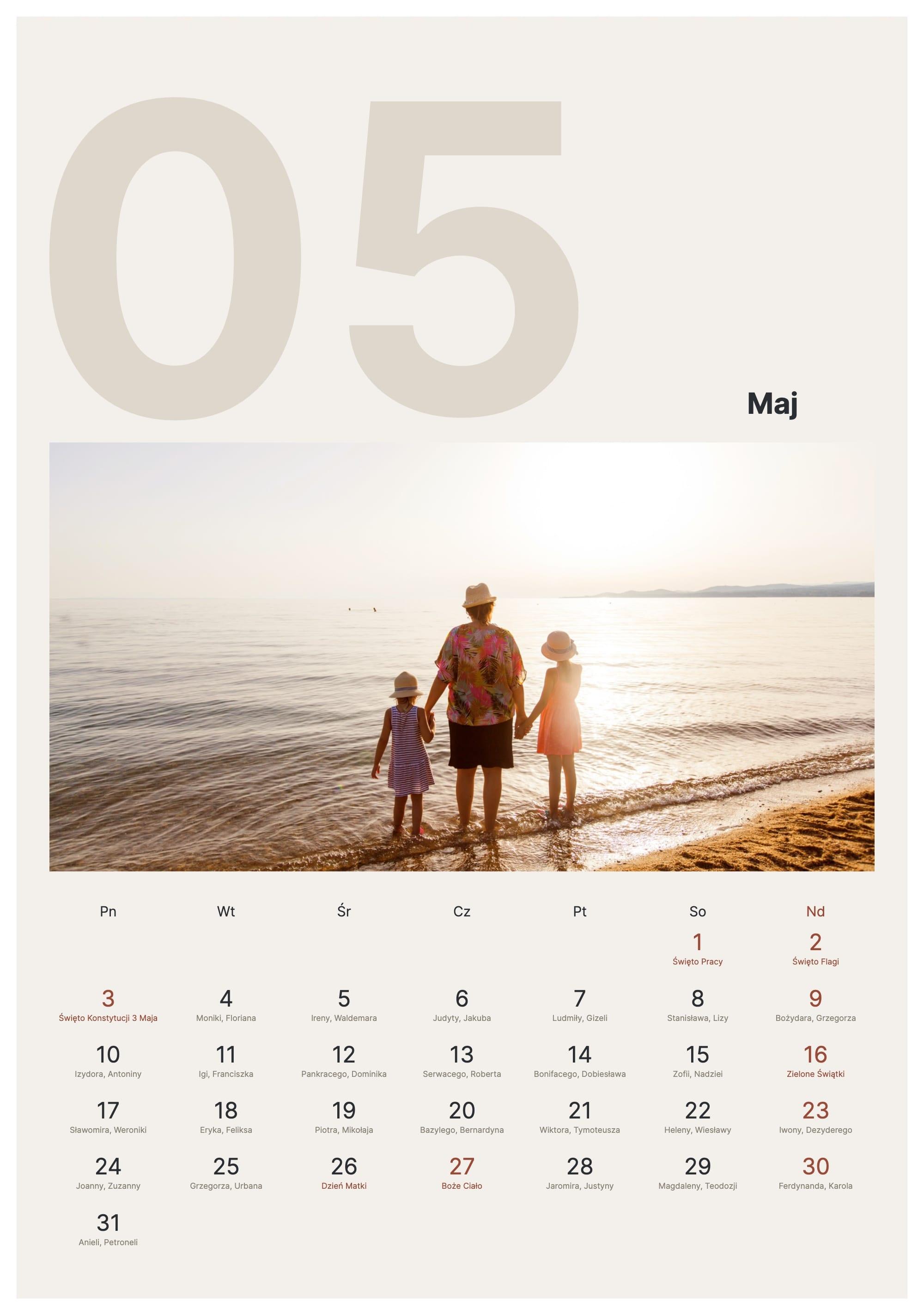 Photo calendar Big Number