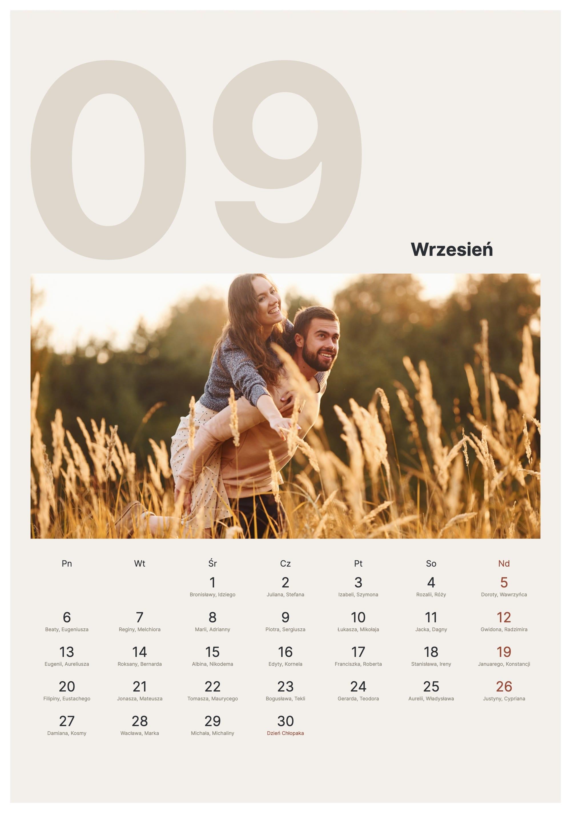 Photo calendar Big Number