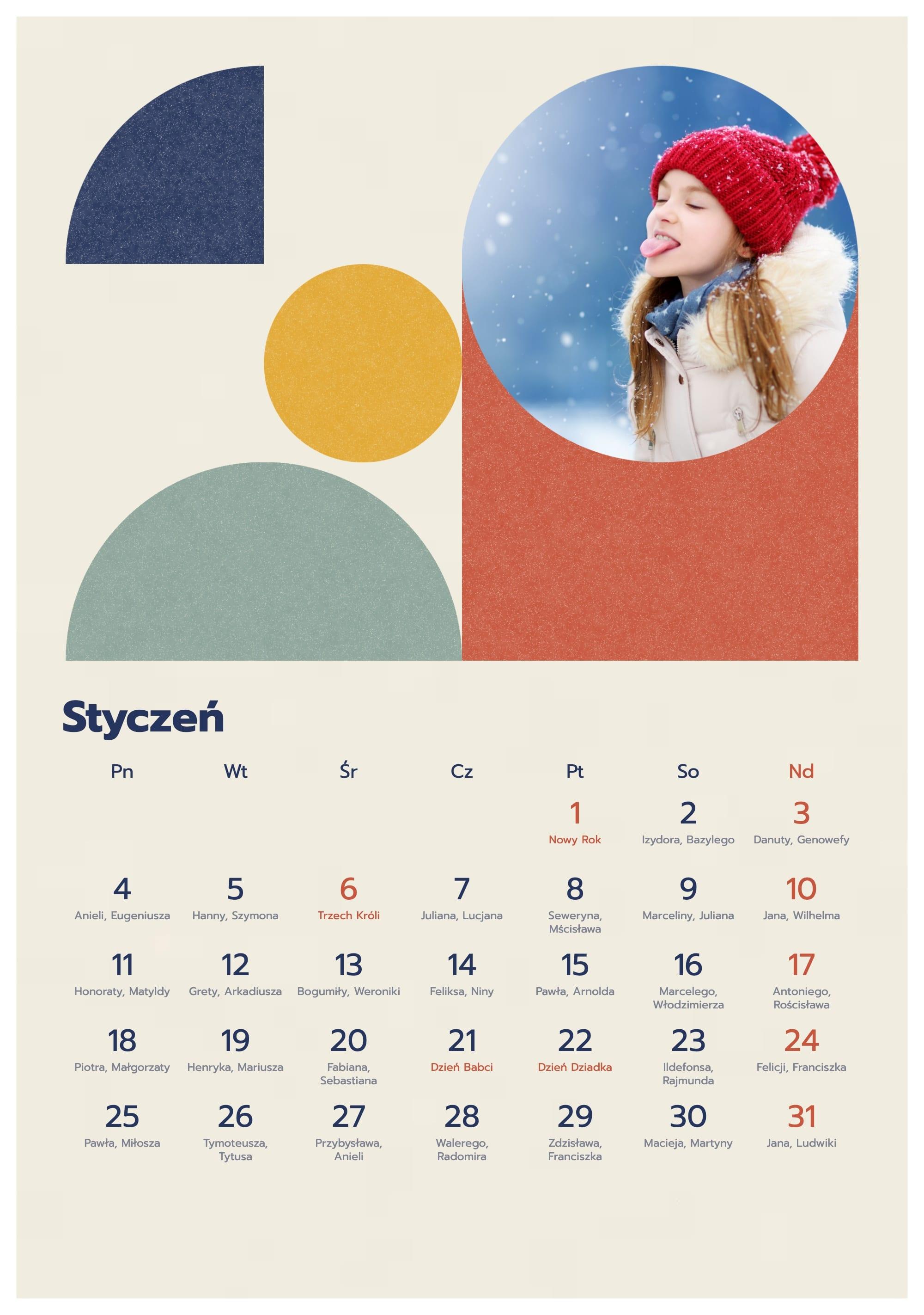 Photo calendar Geometry