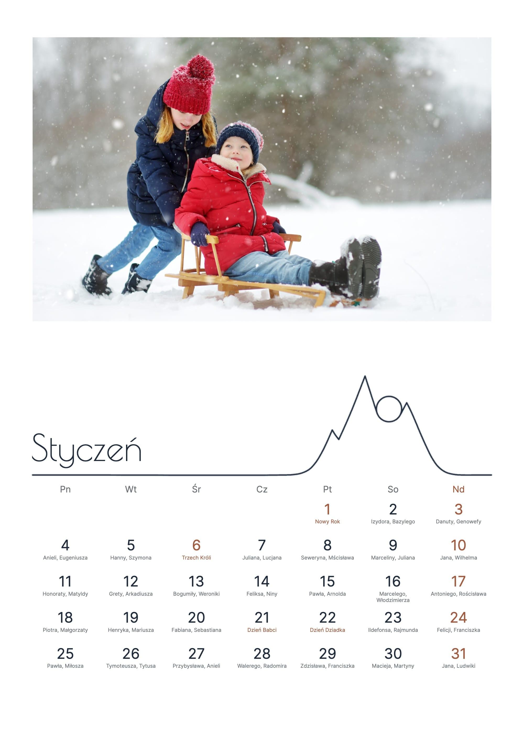 Photo calendar One Line