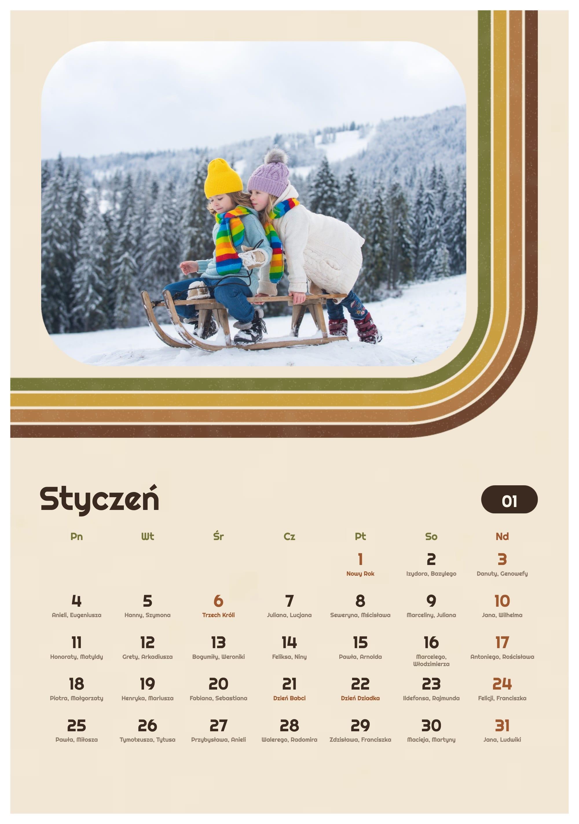 Photo calendar Seventies
