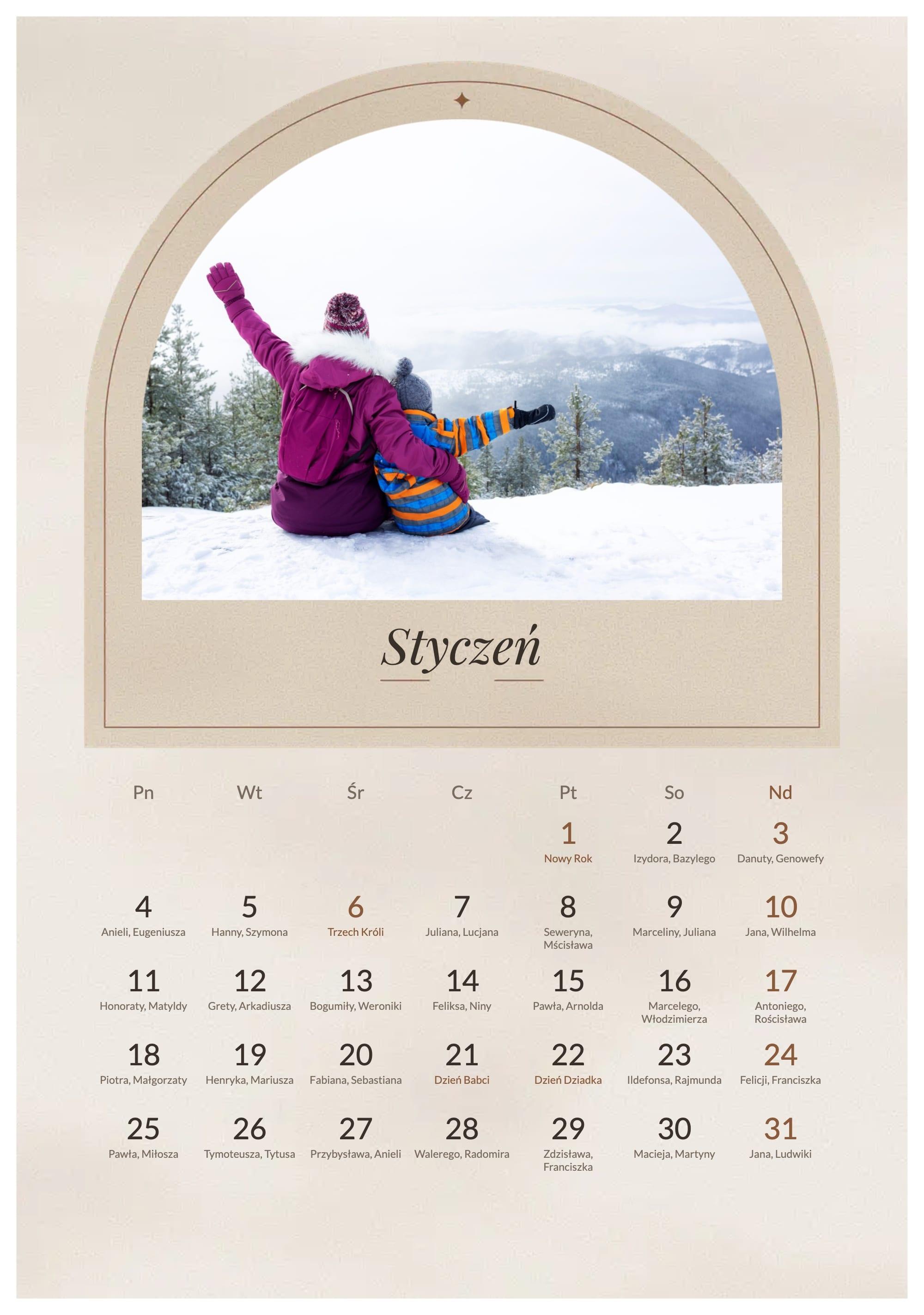 Photo calendar Arch