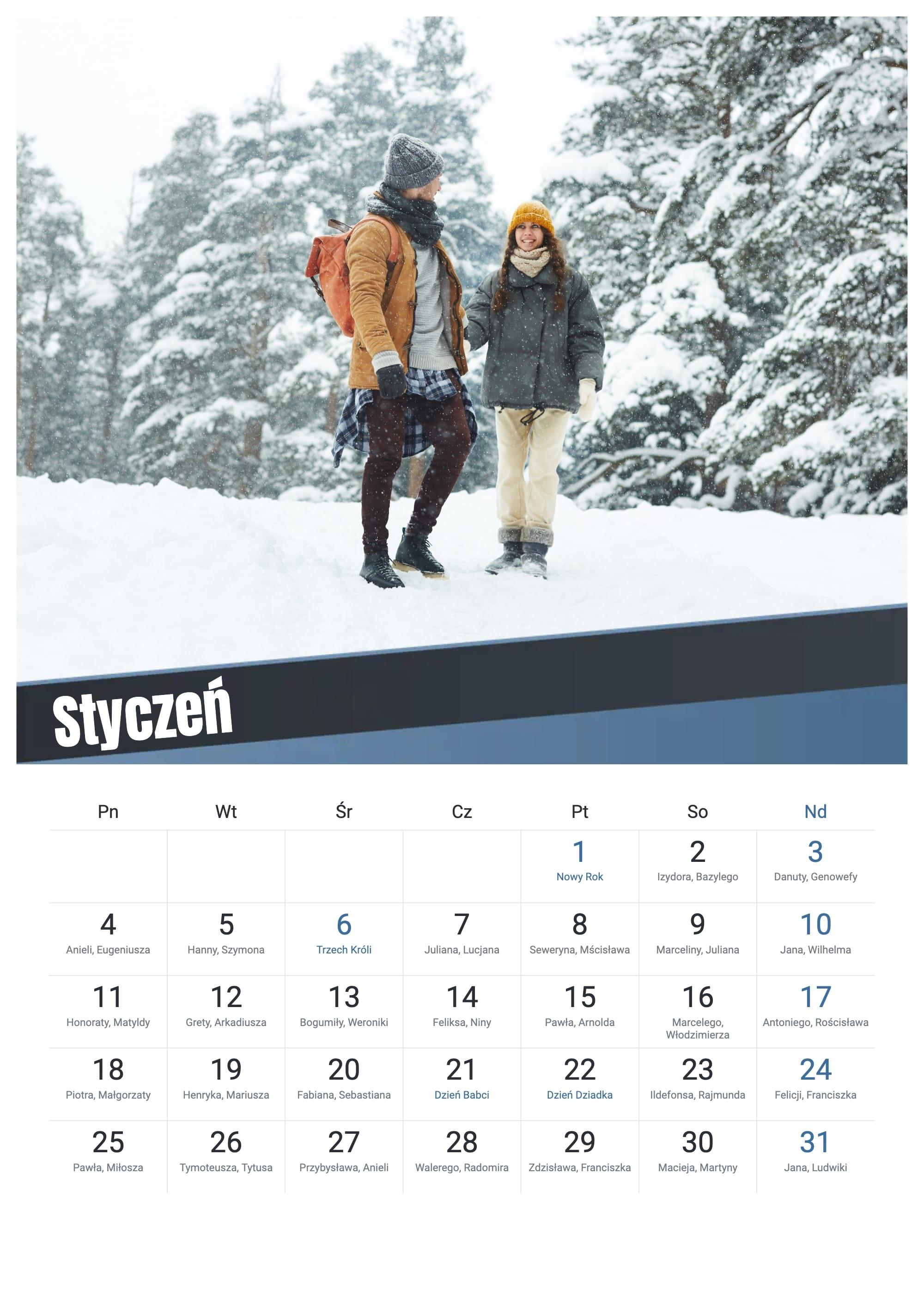 Photo calendar Diagonal