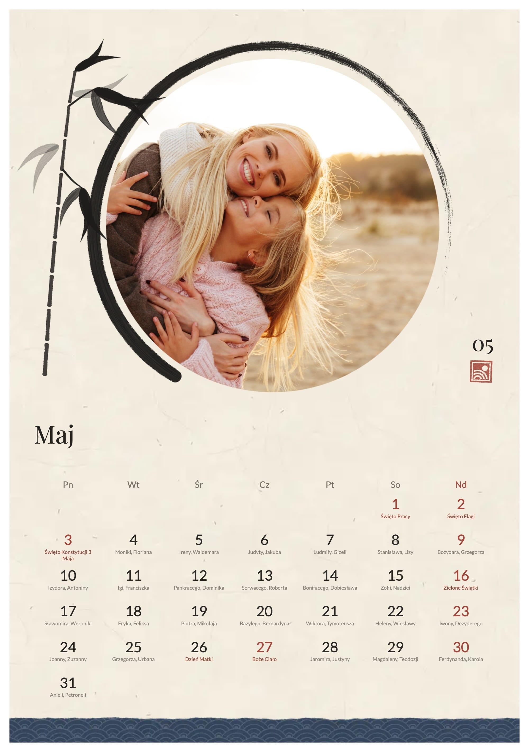 Photo calendar Washi