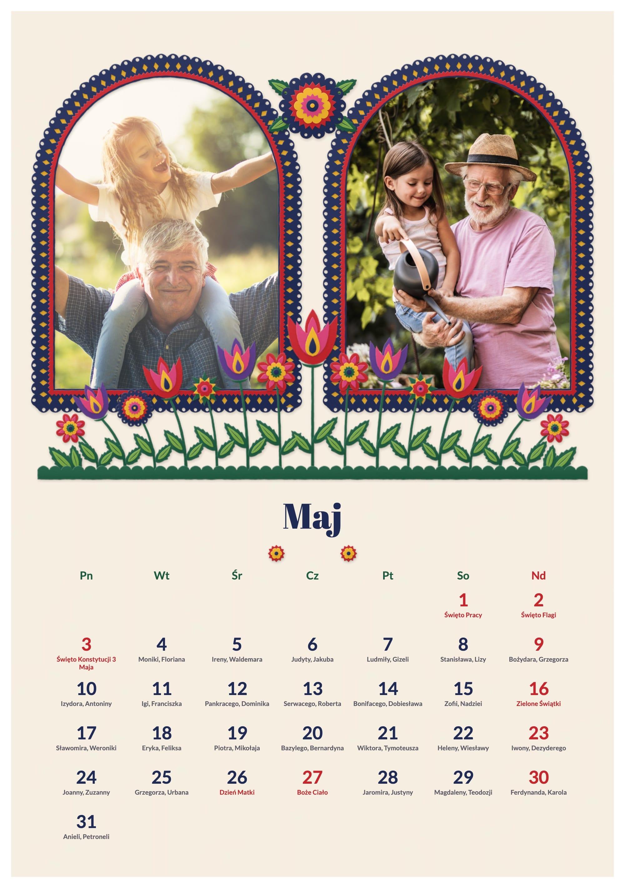Photo calendar Folk Paper Cut