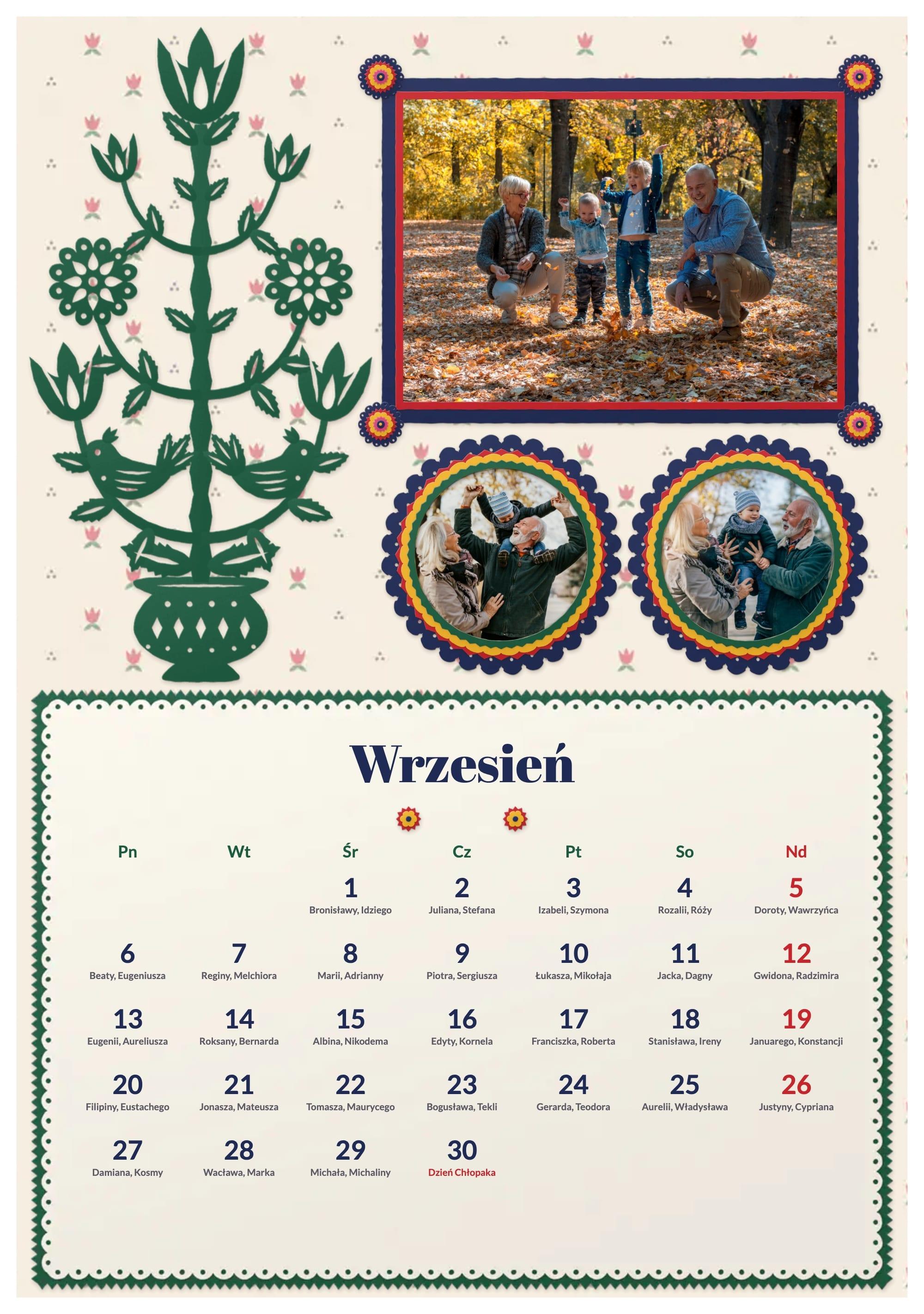 Photo calendar Folk Paper Cut